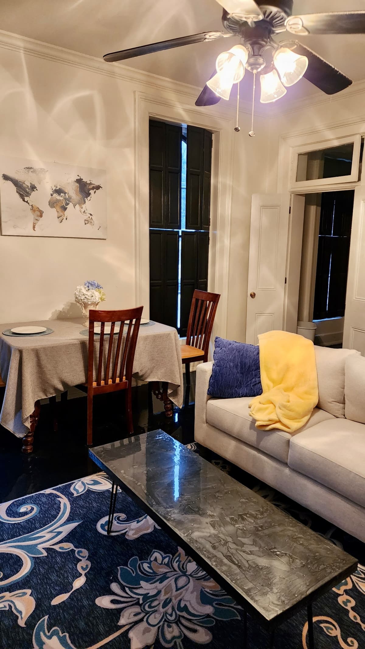 Open living and dining space